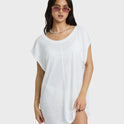 Hallow Wave Mini Short Sleeve Dress - Salt Crystal