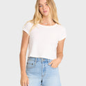 Daily Tee Solid Short Sleeve Knit T-Shirt - Salt Crystal