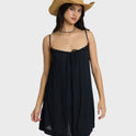 Beach Song Solid Mini Dress - Black Sands