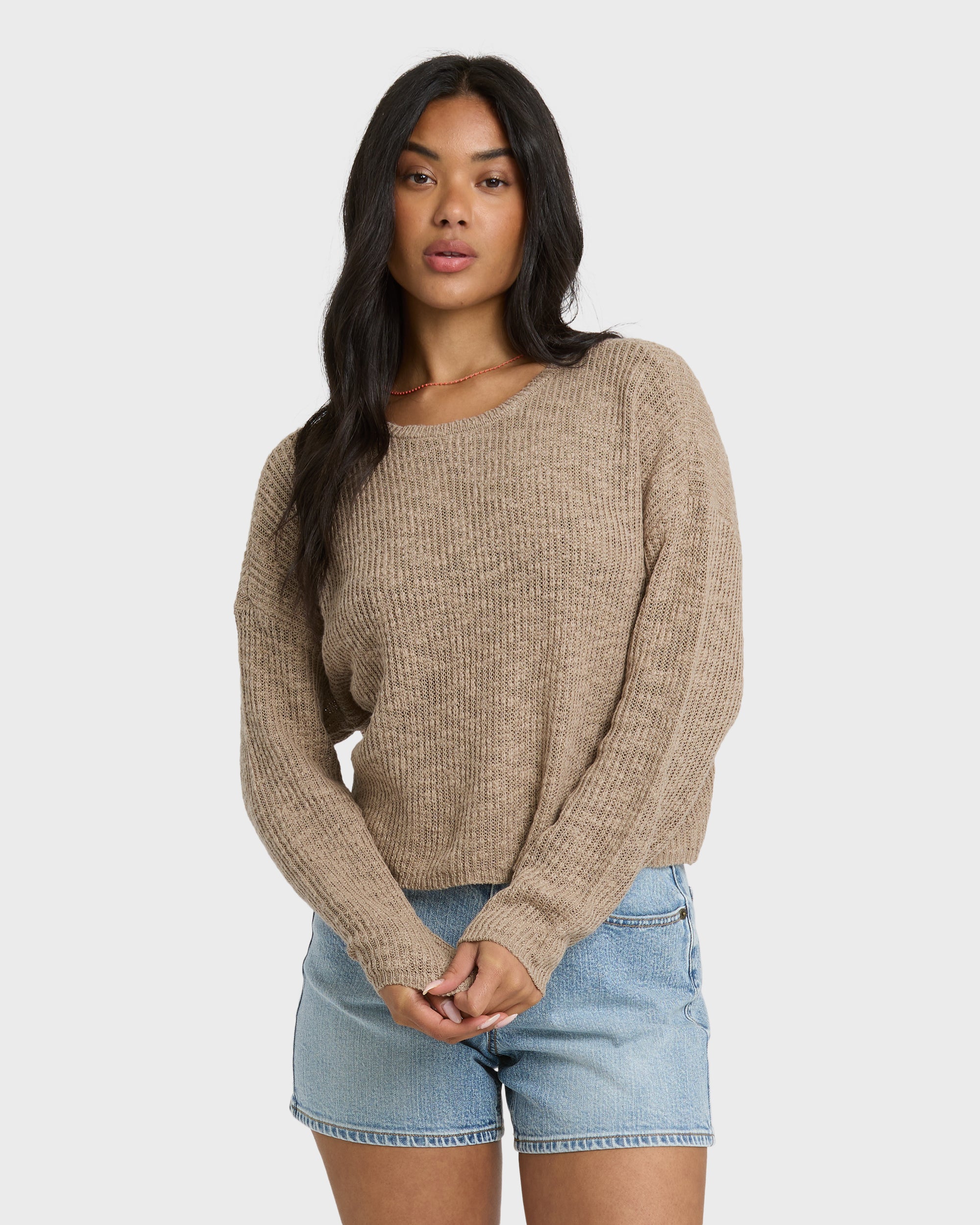 Daze Time Crewneck Sweater - Oatmeal | Billabong
