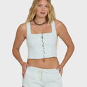 June Saltwashed Tank Top - Clearwater