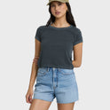 Riley Cut-Off Denim Shorts - Faded Indigo Fray