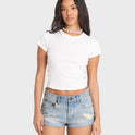 Get Low Denim Shorts - Light Wash Destroy