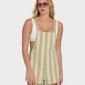 Beach Crush Yarn-Dyed Overalls - Cactus