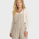 Beach Crush Yarn-Dyed Overalls - Cobblestone