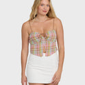 Sweet Check Tank Top - Party Pink