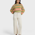 Free Fall High-Waist Twill Pants - Sea Salt