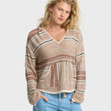 Baja Beach Hooded Sweater - White / Brown