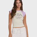 Horizon Raglan Short Sleeve Knit T-Shirt - Vintage Violet