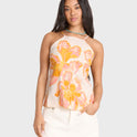 Floral Trippin Tank Top - Salt Crystal