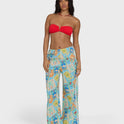 Palm Grove Elastic Waist Pants - Dream Blue