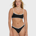 Tanlines Bound Jaclyn Crop Bralette Bikini Top - Black Pebble