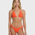 Summer High Triangle Bikini Top - Hot Coral