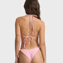 Summer Hi Tie-Side Tanga Skimpy Bikini Bottoms - Pink Sand