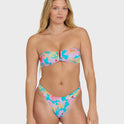 Pipe Dreams V Bandeau Bikini Top - Bright Marine