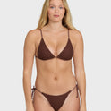Twisted Tides Mini Slide Triangle Bikini Top - Espresso