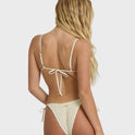 Twisted Tides Tie-side Dippi Skimpy Bikini Bottom - White Cap