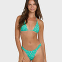 Ship Wrecked Multi Triangle Bikini Top - Green Tropics
