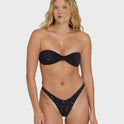 Eye On You Hanky Tie Bandeau Bikini Top - Black Pebble