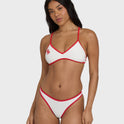 Picnic V Cross-Back Bralette Bikini Top - Salt Crystal