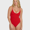 Rising Tide Strappy One Piece Swimsuit - Fiesta Red