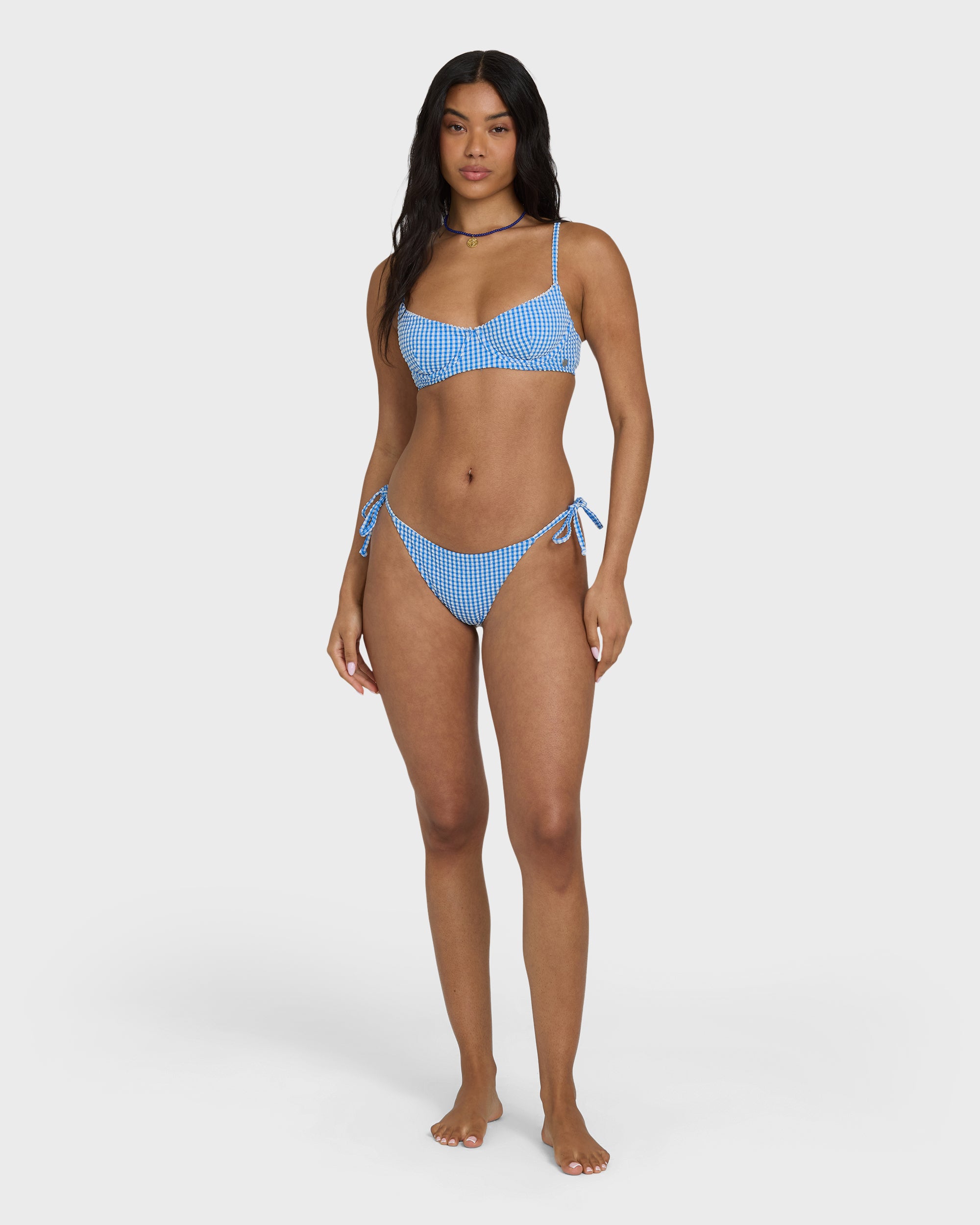 aquamarine　　　　　　　　　　　　　【極美品】BILLABONG Mini Wave Check Helena Underwire Bikini Top - True Blue | Billabong