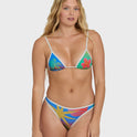 Midnight Tropics Mini Slide Triangle Bikini Top - True Blue