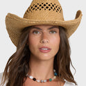 Wild Waves Wide Brim Straw Hat - Natural
