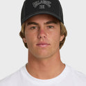 Peaked Trucker Hat - Black
