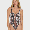 Stay Grounded Tanker One Piece Swimsuit - Brown Stone