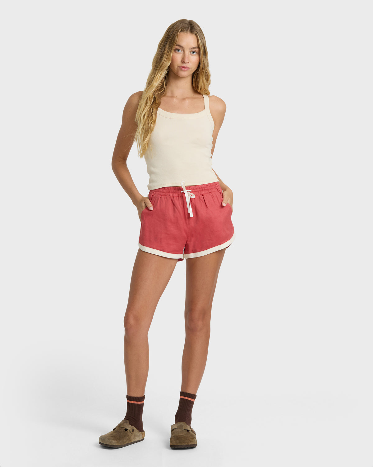 
Road Trippin Twill Shorts - Mineral Red