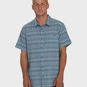 All Day Stripe Short Sleeve Shirt - Blue Fog