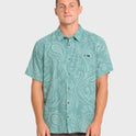 Sundays Jacquard Short Sleeve Woven Shirt - Blue Surf
