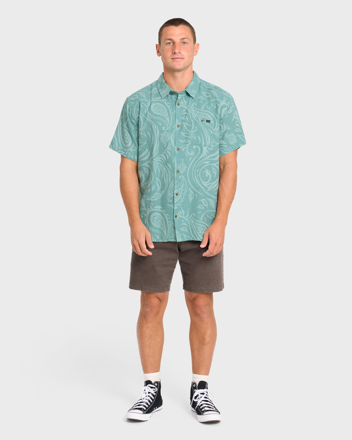 Sundays-Jacquard-Short-Sleeve-Woven-Shirt-Blue-Surf-3