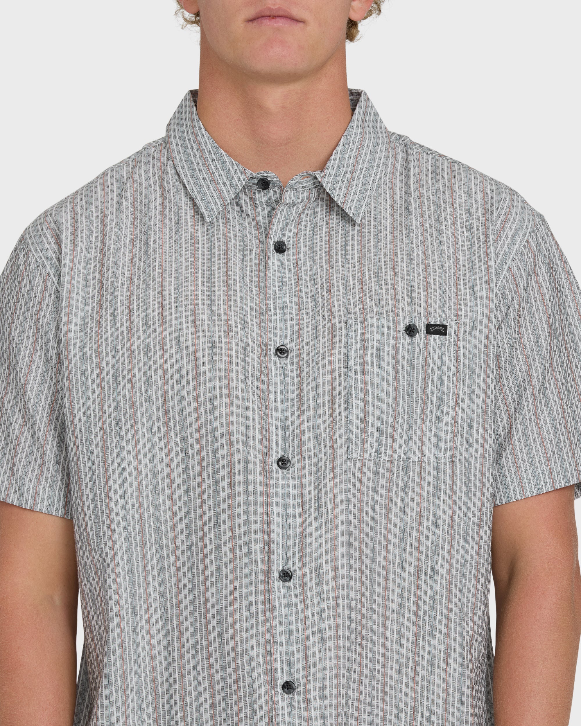 Sundays Jacquard Short Sleeve Woven Shirt - Fog Gray | Billabong