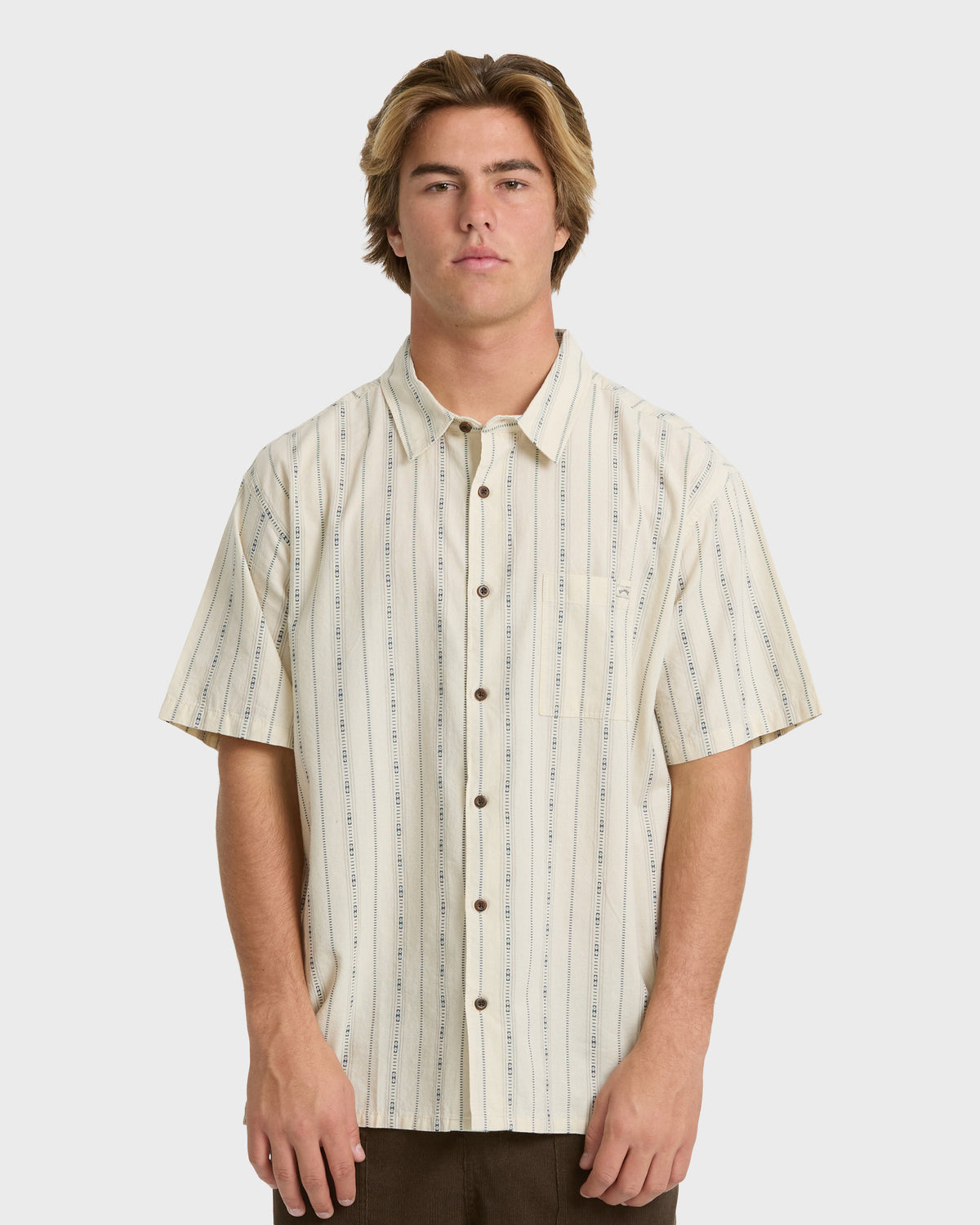 
Sundays Jacquard Short Sleeve Woven Shirt - Khaki