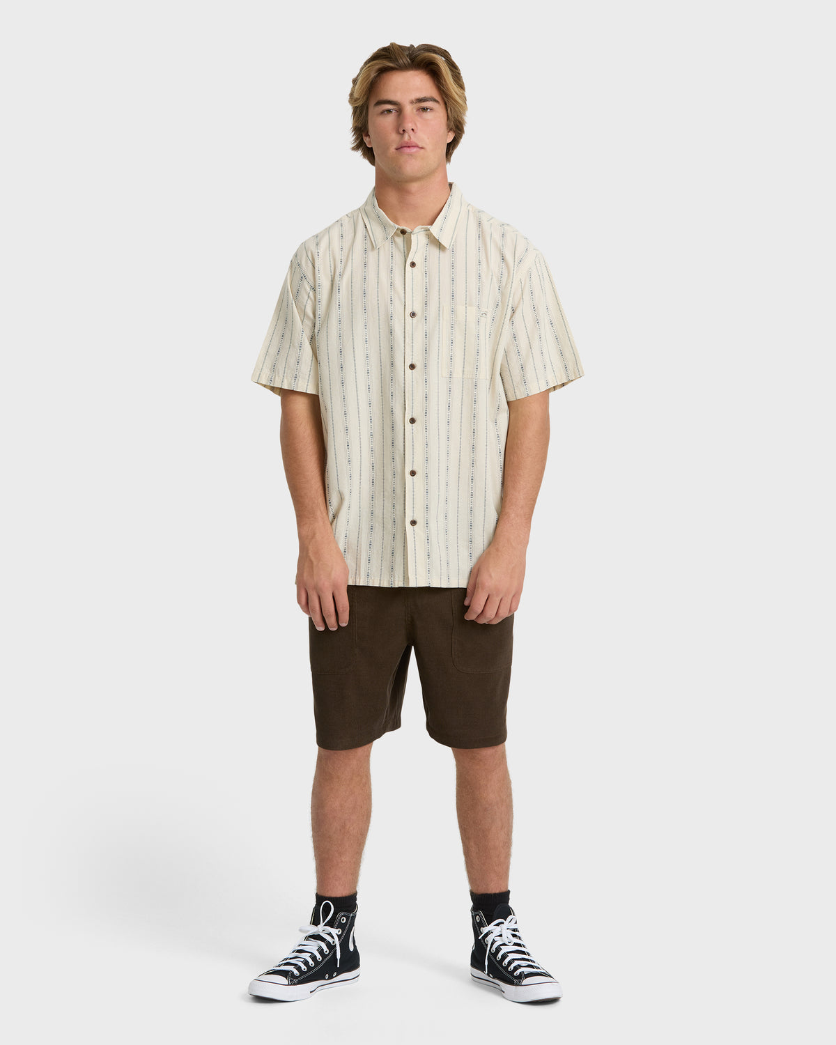 
Sundays Jacquard Short Sleeve Woven Shirt - Khaki