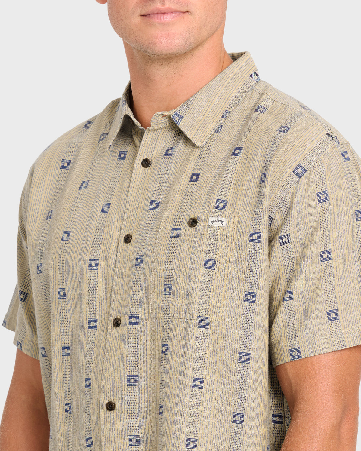 Sundays-Jacquard-Short-Sleeve-Woven-Shirt-Pale-Khaki-5