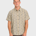Sundays Jacquard Short Sleeve Woven Shirt - Pale Khaki