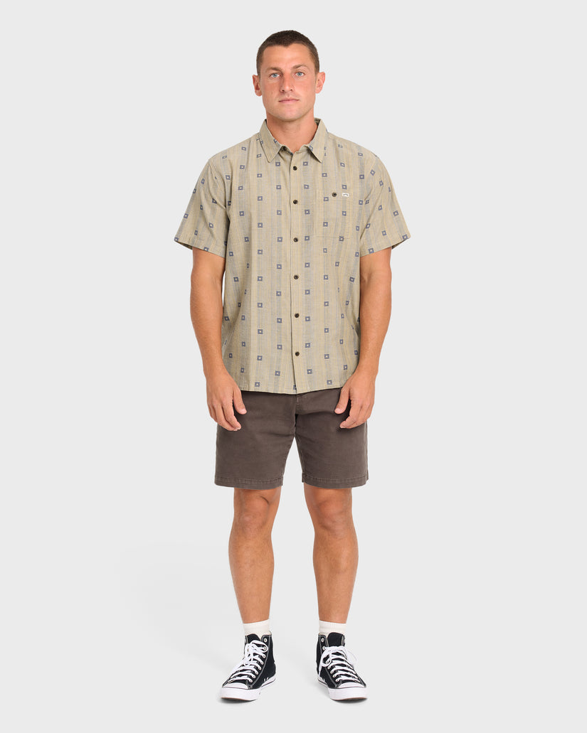 Sundays-Jacquard-Short-Sleeve-Woven-Shirt-Pale-Khaki-3