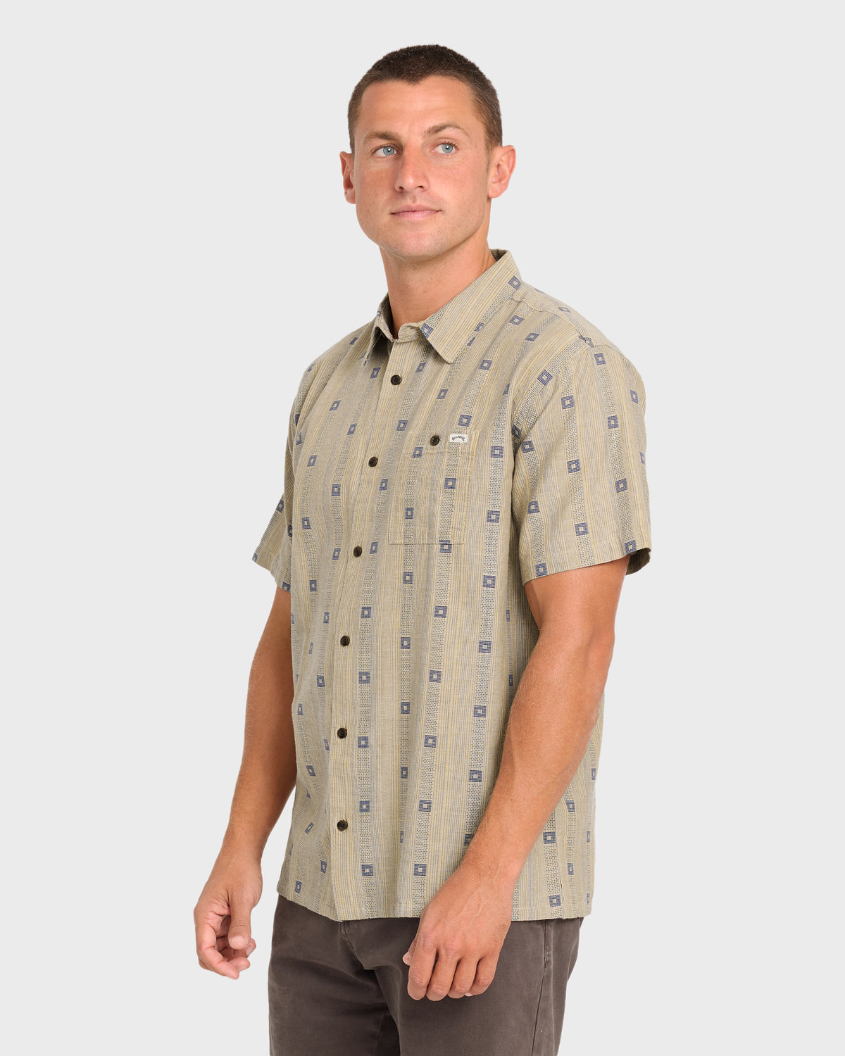 Sundays-Jacquard-Short-Sleeve-Woven-Shirt-Pale-Khaki-4