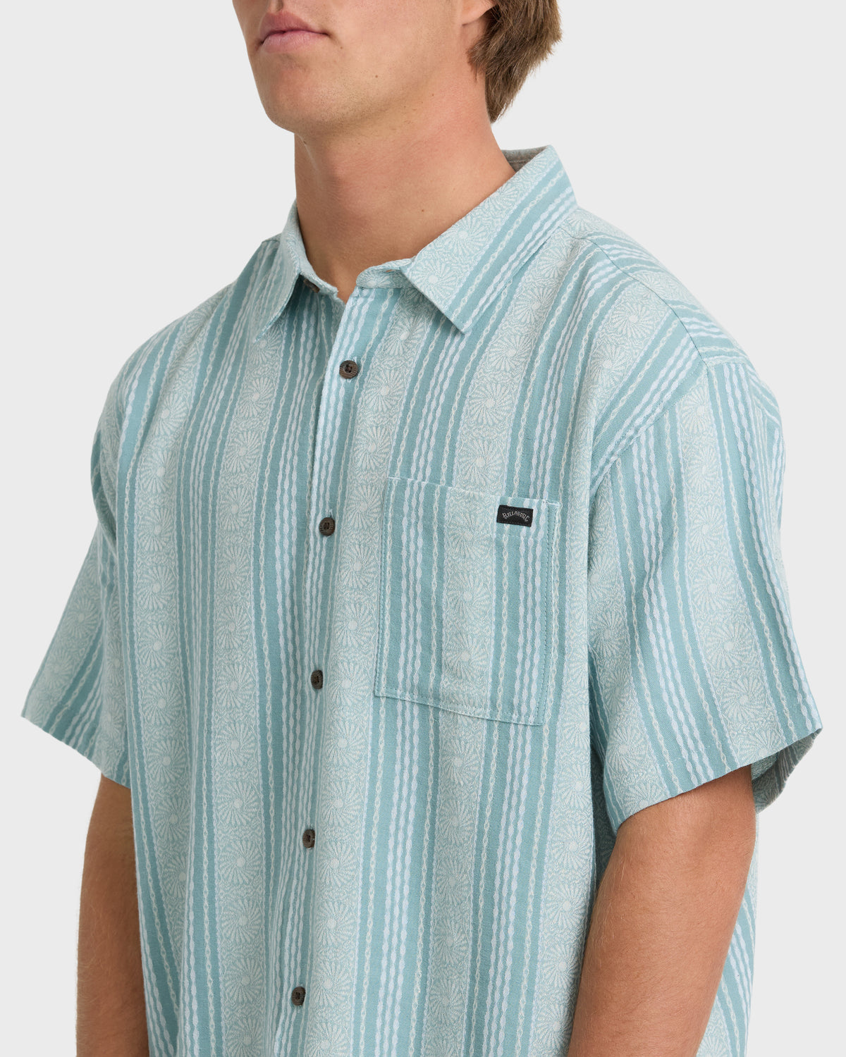 
Sundays Jacquard Short Sleeve Woven Shirt - Silt Green