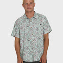 Sundays Lounge Short Sleeve Woven Shirt - Mist Green