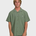 Victoria Vacay Short Sleeve Woven Shirt - Granite Green