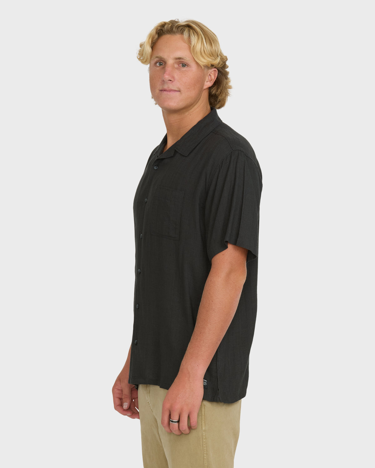 
Victoria Vacay Short Sleeve Woven Shirt - Raven