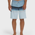 All Day Stripe Pro Performance 20" Boardshorts - Blue Fog