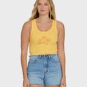 Sun Palm Seashell Tank Top - Soft Yellow