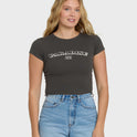 Off We Go Short Sleeve Knit T-Shirt - Off Black
