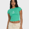 Summer Icons Short Sleeve Knit T-Shirt - Green Tropics