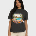 Rays Of Joy Short Sleeve Knit T-Shirt - Off Black